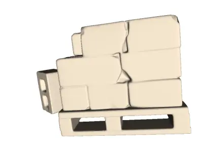 Pallet with concrete blocks 3D print model