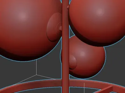 IONA B modern chandelier with glass bubbles hanging from it 3D model