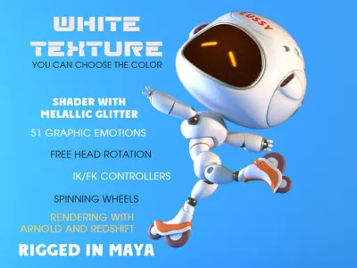 Robot Lussy - rigged character Low-poly 3D model