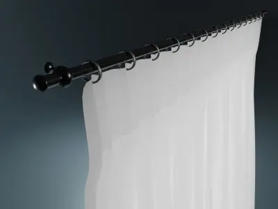 Tulle curtain 3D model