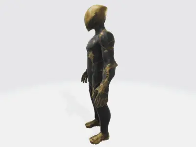 Super black and gold suit  3D model