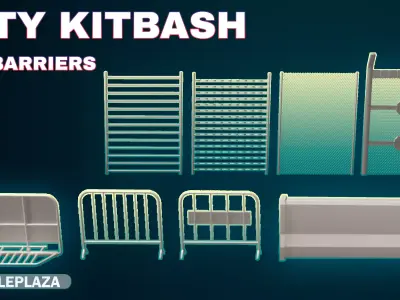  Barriers Collection 3D model Low-poly 3D model