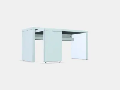 MALM Desk with pull-out panel 3D model