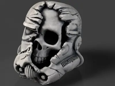 Star Wars Stormtrooper Skull Hybrid - Detailed 3D Model 3D print model