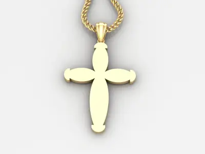 Light Gold 18K Cross Pendant 1CP092 3D print model