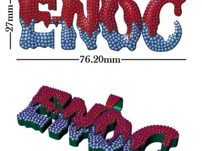 Name Pendant ENOC 3D print model