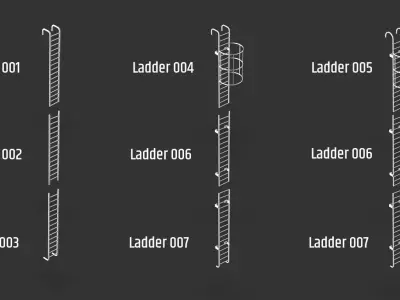 42 Exterior stairs and ladders 3D model