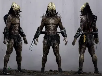 Feral Predator Low-poly 3D model