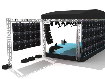 Big Outdoor Concert Stage 058 3D model