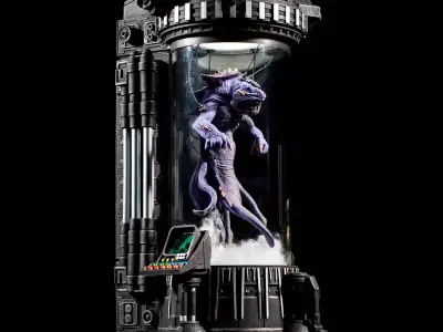 Cryo Chamber 310mm x 190mm With Creature 3D print model