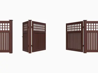 Wooden Fence 06 3D model