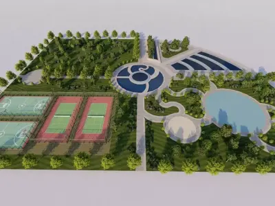 park-public park-Private Park Landscape 3D model