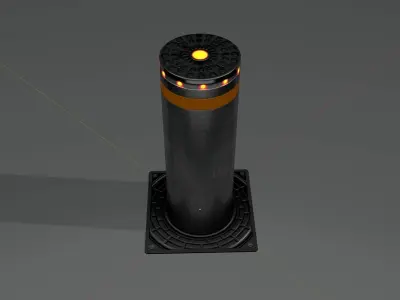 Hydraulic pop-up bollard 1 Low-poly 3D model