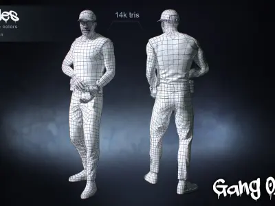 Male Gang 02 Low-poly 3D model