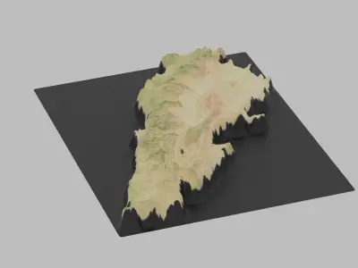 Lebanon Map Country Low-poly 3D model