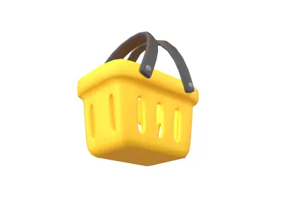 Shopping Basket Icon v1 004 Low-poly 3D model