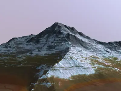 mountain hills ice mountain 02 3D model