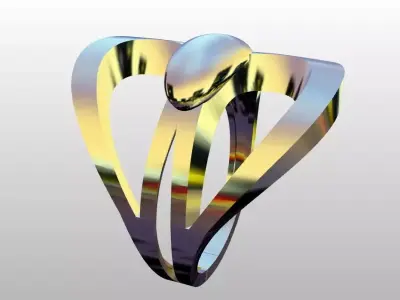 Modern Sculptural Adjustable Ring 3DM STL 3D print model