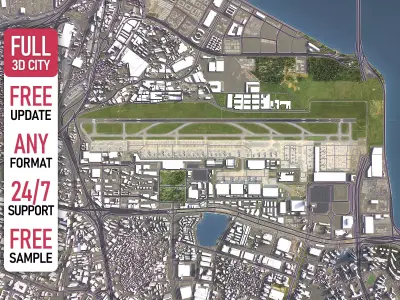 Xiamen - 3D Airport Model Low-poly 3D model