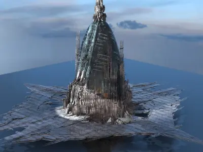 Glass Sci fi observation structure  3D model