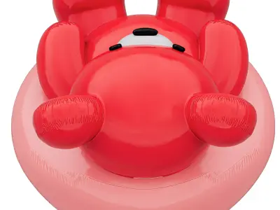 Inflate sleep bear toy Low-poly 3D model