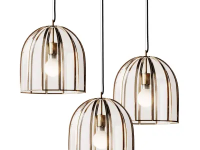 Oval Clear Glass Hanging Light 3D model