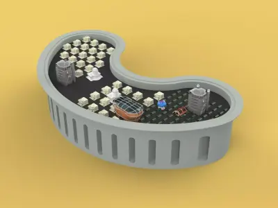 ANTI TSUNAMI BUILDING WALL INNOVATION CONCEPT 3D model