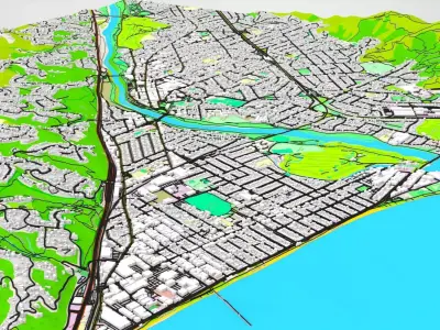 Cityscape Lower Hutt New Zealand 3D model
