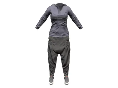 Hip Hop Shalwar Jacket Shoes Street Outfit Low-poly 3D model