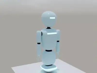 Android Robot Rigged Low-poly 3D model