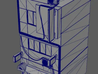 Realistic architecture house with air conditioning Low-poly 3D model