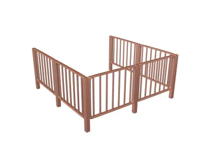 Iron Street Fence V4 003 Low-poly 3D model