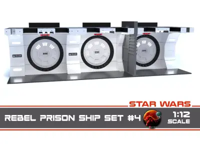 The Mandalorian - Rebel Prison Ship 4 - Cell Hallway 1-12 scale 3D print model