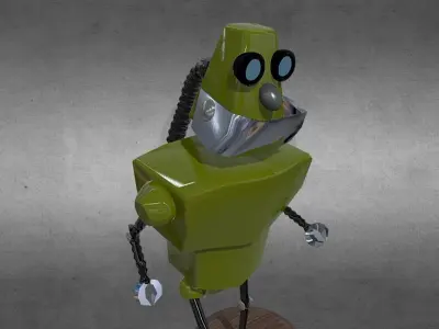 Robot Low-poly 3D model 2