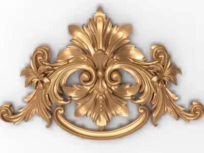 Ornament ornate gold door handle 3D print model