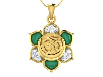 light weight yellow gold  diamond pendent -ZA PN 3174 3D print model