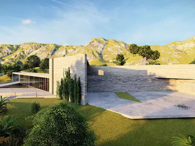 Casa Scene- Beach villa-modern house 3D model 2