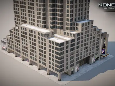 NYC Building 1685 Broadway Theater Low-poly 3D model