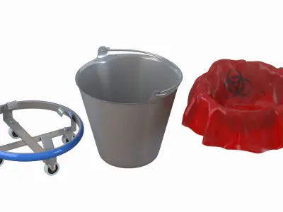 Kick Bucket Low-poly 3D model