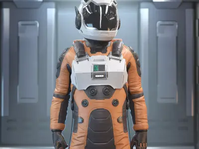 Sci-Fi Astronaut Low-Poly Game Character Low-poly 3D model
