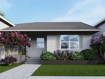 3D Exterior Scene 3D model design garden and landscape 3D 3D model