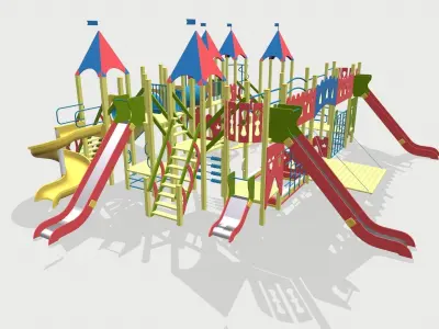 Playground for kids 3D model 15
