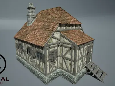 Medieval House 07 Game Ready Low-poly 3D model