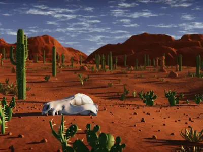 Stylized Desert Environment 3D model