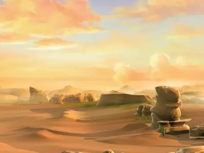 desert sand desert oasis wilderness 3D model