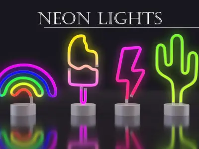 Neon Lights Low-poly 3D model