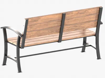 Street Bench 05 Low-poly 3D model
