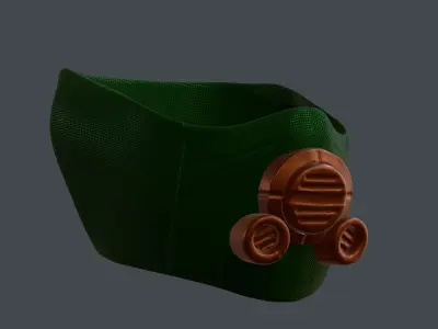 Gas mask respirator scifi futuristic Low-poly 3D model Low-poly 3D model