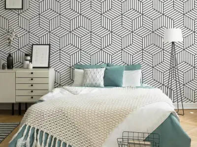 Black and White Cube Line Wallpaper  Texture