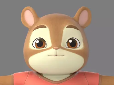 cartoon hamster 3D model